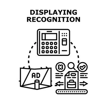 Displaying recognition system for efficient data processing Illustrazione stock