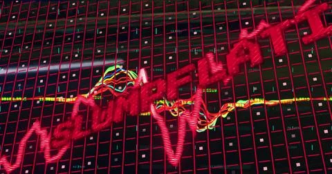 Displaying red diagonal ASIAN PHARMA overlaying trading dashboard, with Stock-Illustration