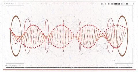 Displaying red nodes linking via thin lines across white grid, with brown rings Stock Photos