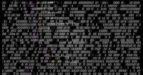 Displaying rows of binary digits filling center of dark digital field, with Illustrazione stock