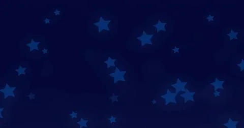 Displaying scattered five-pointed blue star pattern decorating navy blue Stock Illustration