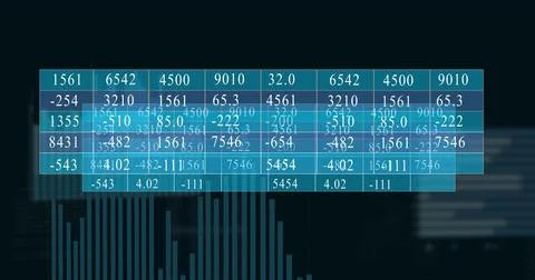 Displaying see-through blue data grid on virtual dashboard, with bar chart and 스톡 사진