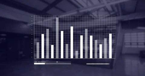 Displaying semi-transparent vertical bar chart and grid overlay in warehouse Photos