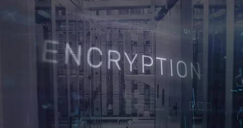 Displaying server racks running inside data center with circuit boards and fl イラスト素材