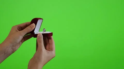 Displaying silver ring in the box greenscreen display 4K 2160p UltraHD footag Stock Footage 50924503