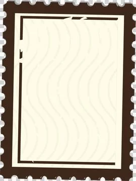 Displaying stamp frame with perforated edge and cream-striped interior on Stock Illustration