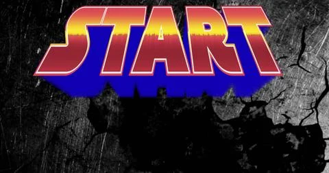 Displaying START with red-yellow gradient, blue shadow and white outline on 스톡 일러스트