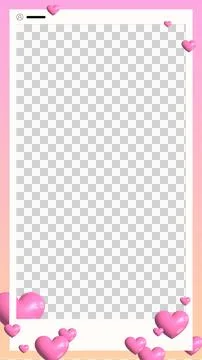 Displaying story frame header and content placeholders on transparent bg, pink 스톡 일러스트