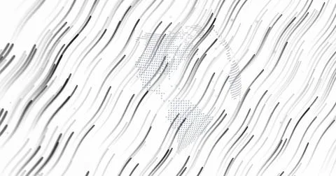 Displaying stylized halftone globe centering on white canvas, showing curved 写真素材