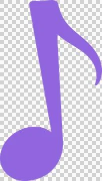Displaying stylized purple musical note vector on transparent background, Stock Illustration