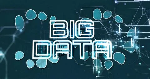 Displaying stylized text BIG DATA glowing across digital network environment, Stock Photos