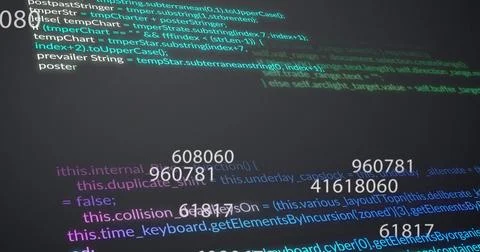 Displaying syntax-highlighted source code block on developer screen, with 스톡 일러스트