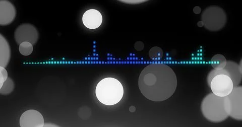 Displaying teal blue audio equalizer bars pulsing in abstract digital display Stock Illustration