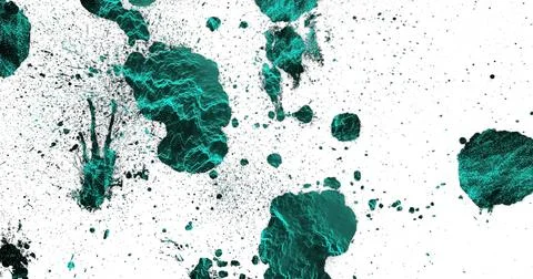 Displaying teal-green wireframe shapes floating on white canvas with black Stockillustratie