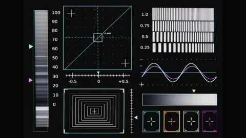 Displaying test panel stabilizing as diag run starting at screen with chart, Stock Footage 348240140