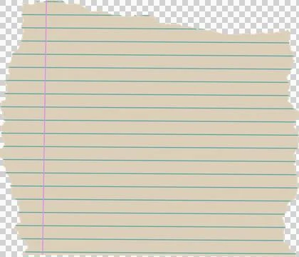 Displaying torn ruled paper sheet on transparent background revealing teal lines Stock Illustration