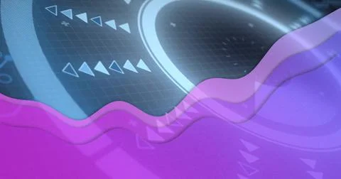Displaying translucent magenta purple wavy overlays on lower dashboard, revea Stock Illustration