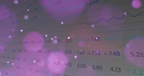 Displaying translucent numeric overlay on screen, showing numbers, deltas, bl Illustrazione stock
