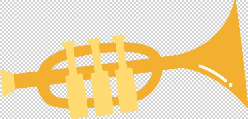 Displaying transparent background flat brass instrument showing mouthpiece Stock Illustration