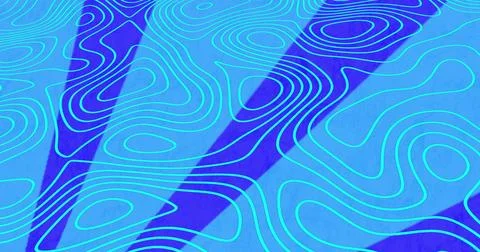 Displaying triangles on light blue canvas overlaid by neon turquoise contour Stock Photos