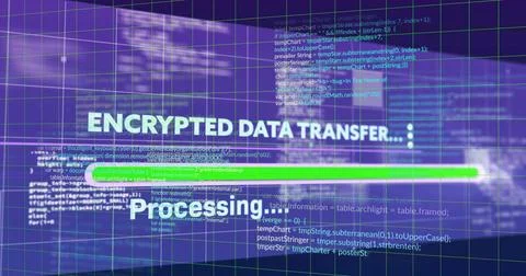 Displaying UI ENCRYPTED DATA TRANSFER イラスト素材