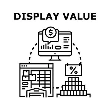 Displaying value concept for business inventory and pricing Stock Illustration