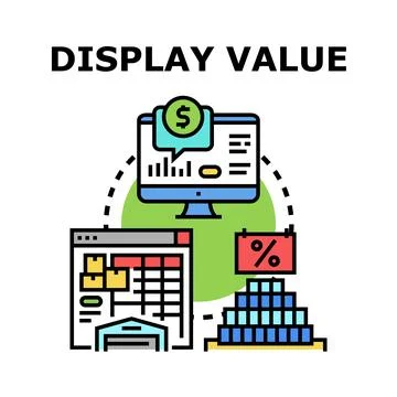 Displaying value concept for business inventory and pricing Stock Illustration