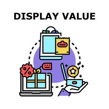 Displaying value for online shopping and commercial reward programs Stock Illustration