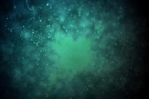 Displaying vector green pigment cloud blending into teal to black gradient with Foto stock