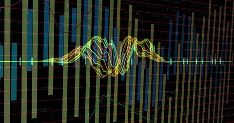 Displaying visualization chart in analysis view, with bars, gridlines and Illustrazione stock