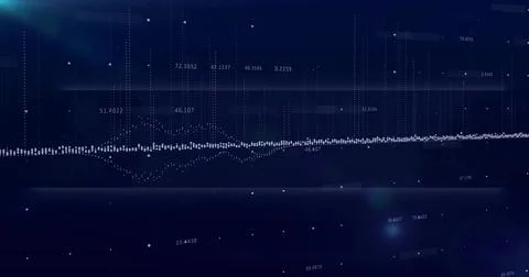 Displaying waveform and secondary trace on dark data display, with vertical c Stock Illustration