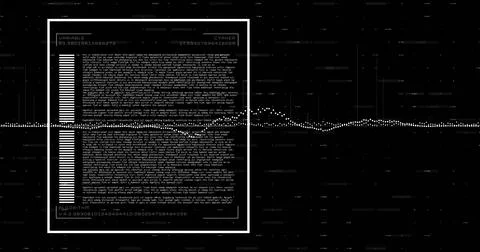 Displaying white data panel left on virtual dashboard, with bar graph, text, Stock Illustration