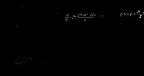 Displaying white derivative formula on digital blackboard, with hexagonal Stock Illustration