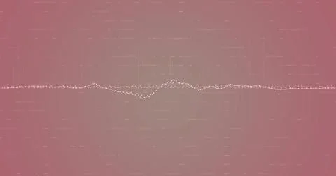 Displaying white dotted waveform running across pink gradient on screen, showing 库存插图
