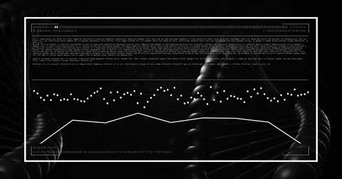 Displaying white frame floating on dark backdrop: code text, dotted markers, 写真素材