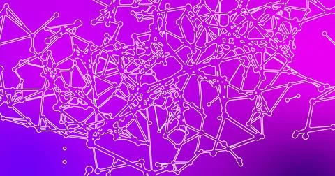 Displaying white interconnected network of nodes and lines at center, with Stock Photos
