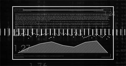 Displaying white panel on HUD display, showing hatched area, bars with square イラスト素材