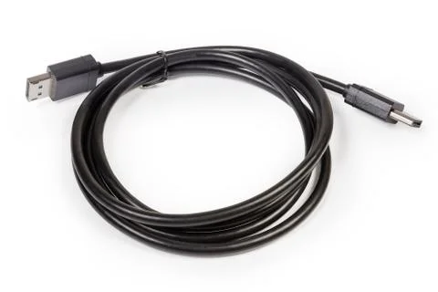 DisplayPort cable with full-size connectors on a white background Фото