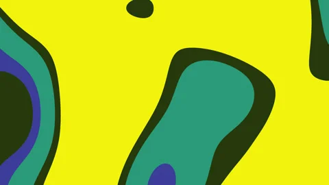 Displays an abstract yellow background featuring flowing green and blue shapes. Stock Footage 313765050