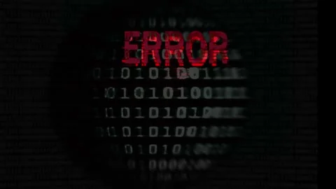 Displays a black background with red text showing a sequence of binary code Stock Footage 280024973