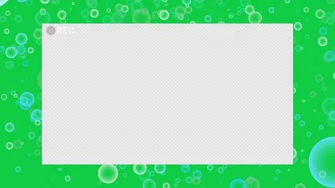 Displays a bubbly interface over a vibrant green background during recording. Видео 326700997
