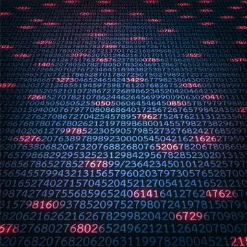 Displays erroneous information in digital databases. Stock Illustration