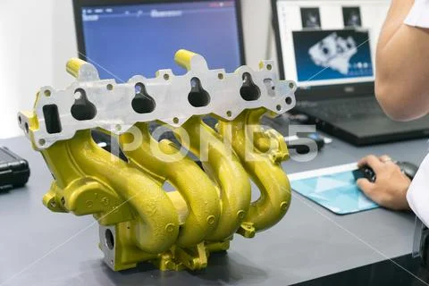 Displays, He's Designing New Component in CAD Program. Out of the Office Wind Stock Photos