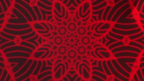 Displays a mesmerizing red kaleidoscope pattern a visual delight. Stock Footage 334636957