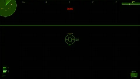 Displays showing data and readings of a military cockpit for a science fict.. Stock Footage 327220786