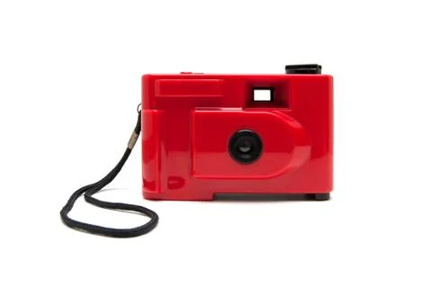 Disposable camera isolated on white background Stock Photos