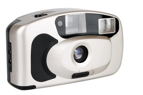 Disposable camera on white Stock Photos