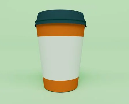 Disposable Coffee Cup 3d render Abstract design element Minimalist concept Stock Illustration