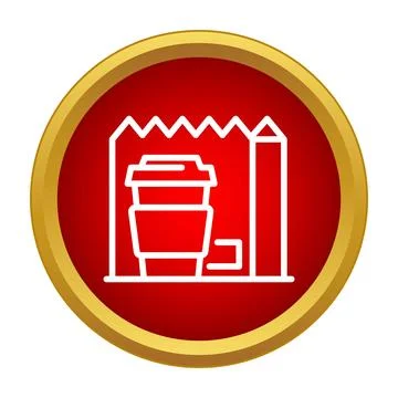 Disposable coffee cup and beverage packaging icon Stock Illustration
