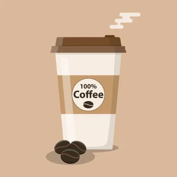 Disposable coffee cup icon Illustrazione stock